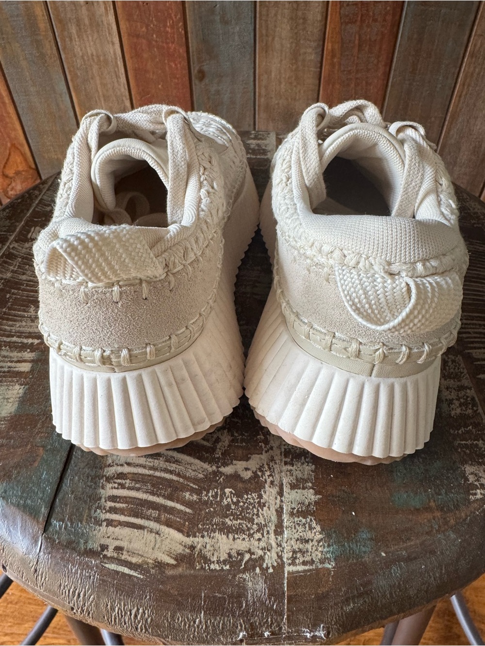 Dolce Vita Dolen Knit Platform Sneakers, cream, Sz.7 - Picture 4 of 6